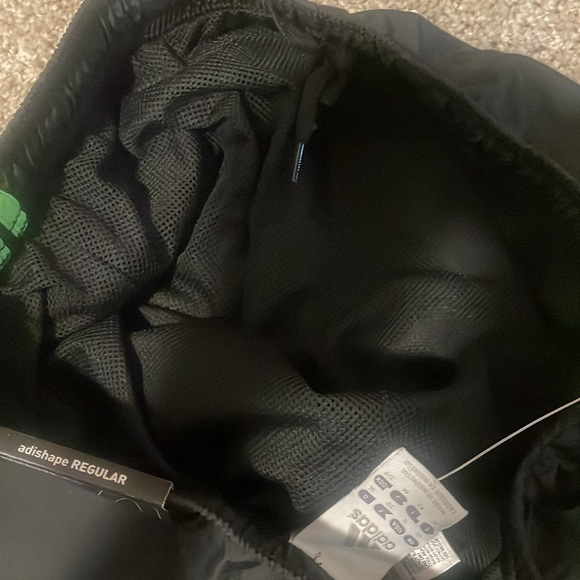 Adidas Women’s Black Track Pants with Neon Green Stripes - Picture 7 of 8